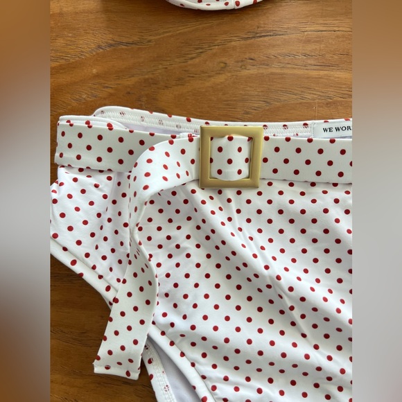 WeWoreWhat bikini white red dots size L - Picture 6 of 7
